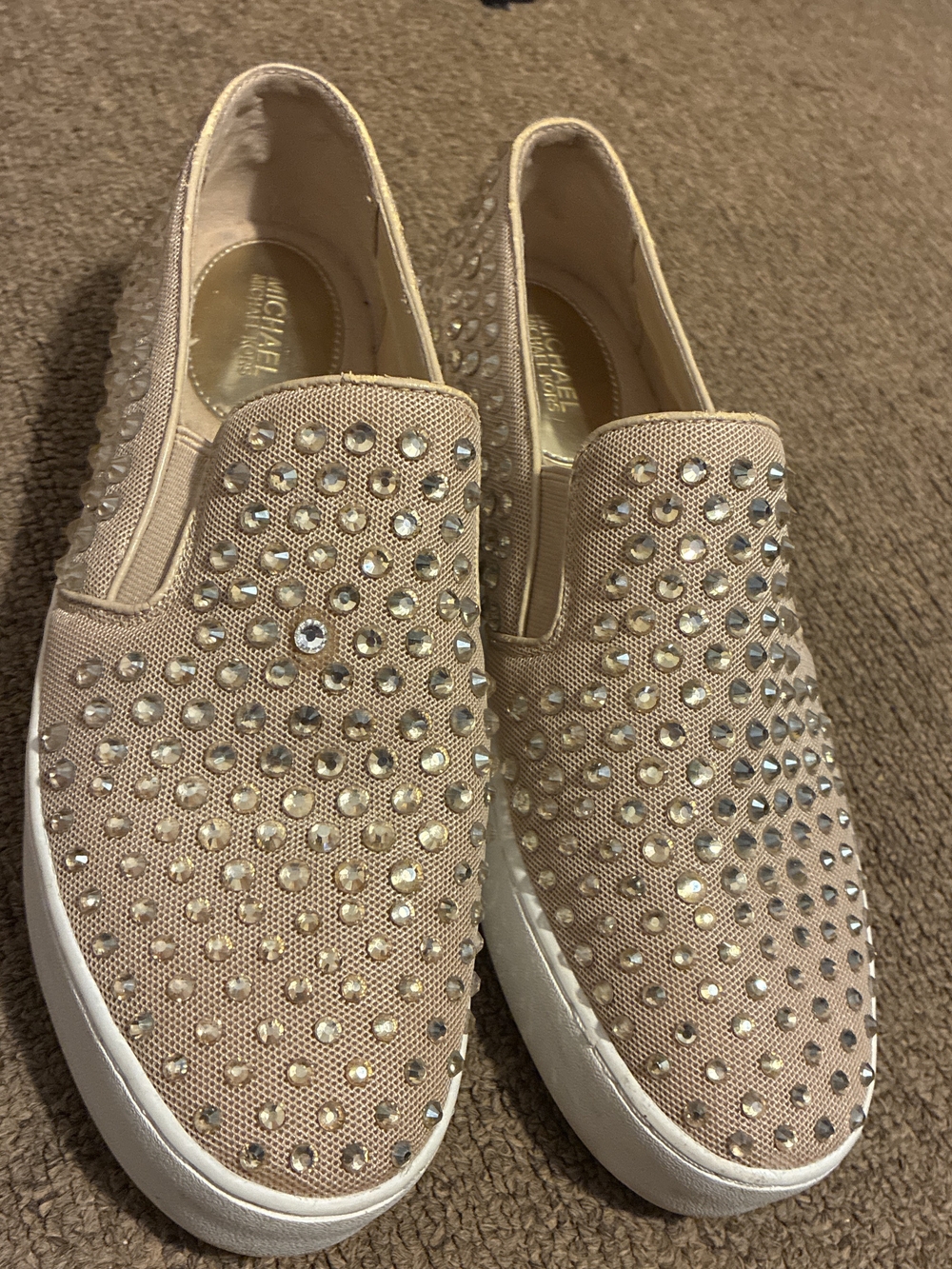 Michael Kors Blush Crystal-Embellished Slip-On Clogs